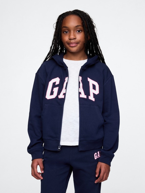 GAP Detská mikina s logom a fleece GAP