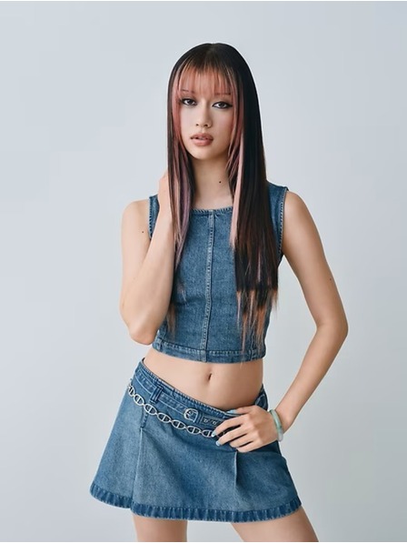 GAP Džínsový crop top GAP