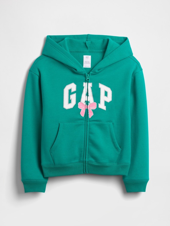 GAP Detská mikina s logom a fleece GAP