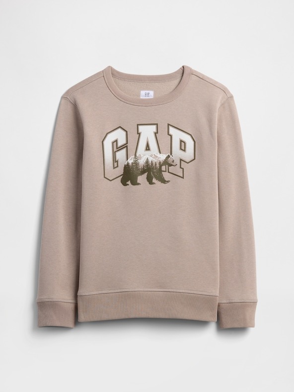 GAP Detská mikina s logom a fleece GAP