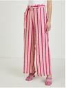 Orsay Ružové dámske plátenné pruhované nohavice ORSAY