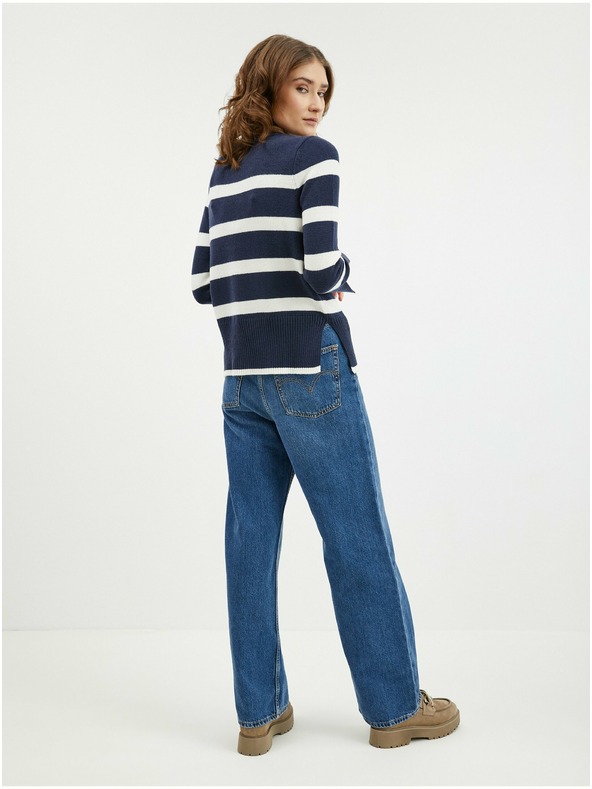 Orsay Bielo-modrý dámsky pruhovaný sveter ORSAY