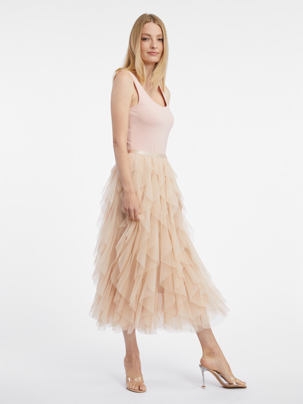 Orsay Béžová dámska midi sukňa ORSAY