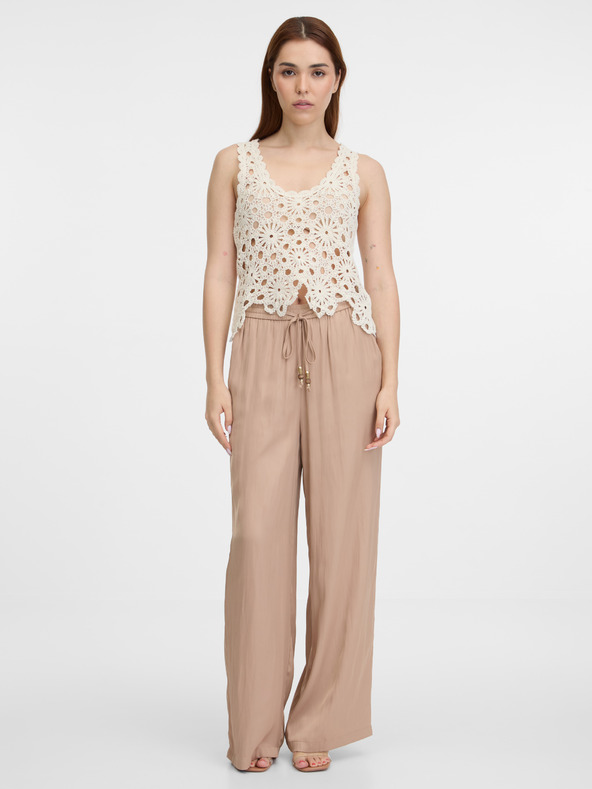 Orsay Béžové dámske široké nohavice ORSAY