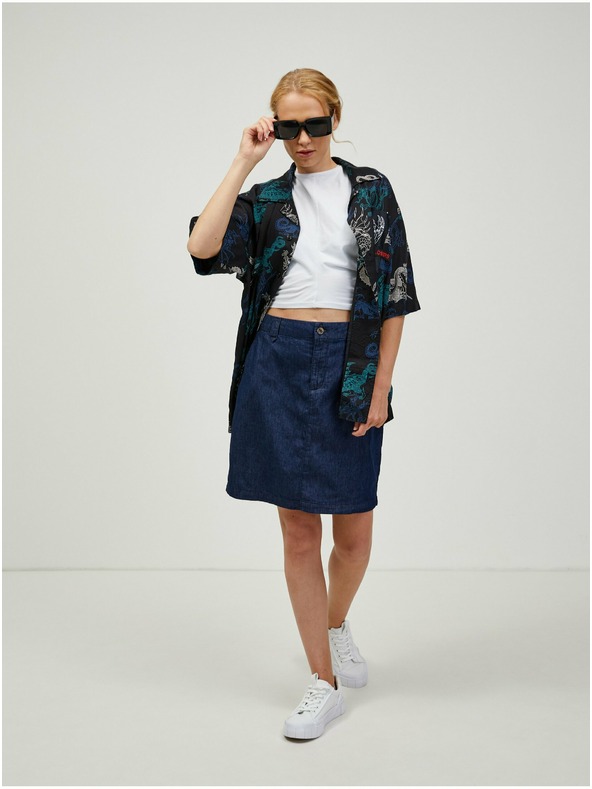 Orsay Tmavomodrá džínsová sukňa ORSAY