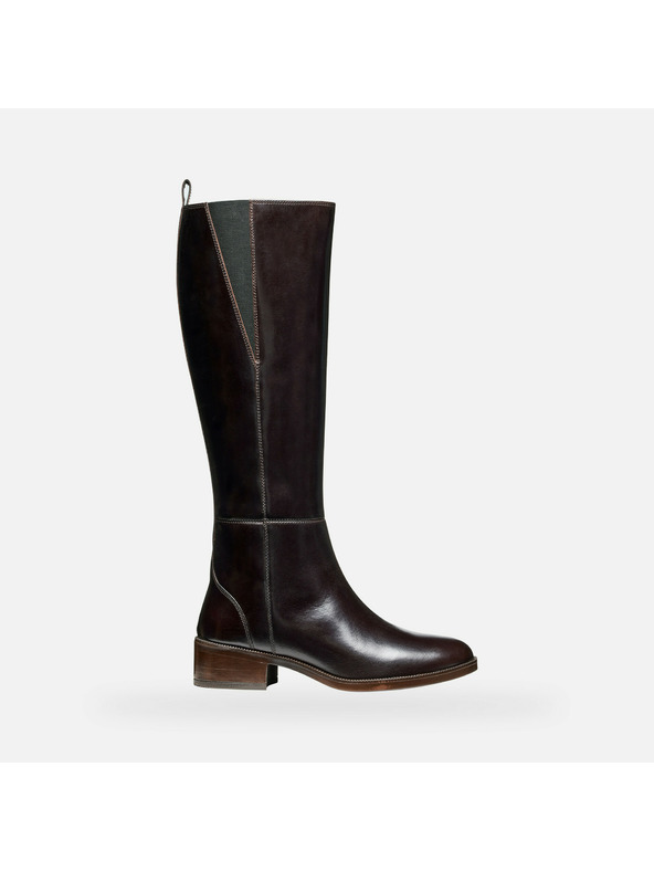 Geox Tmavo hnedé dámske čižmy Geox Camexia