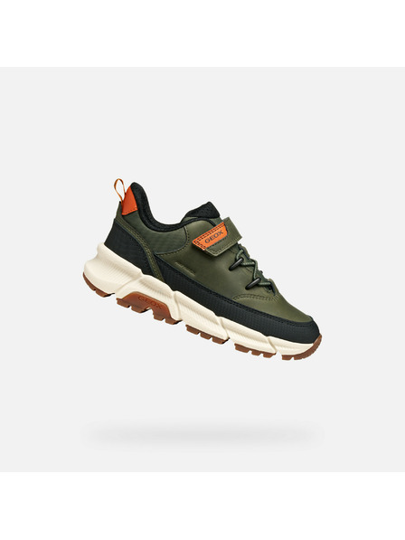 Geox Khaki chlapčenské tenisky Geox Flexyper Plus