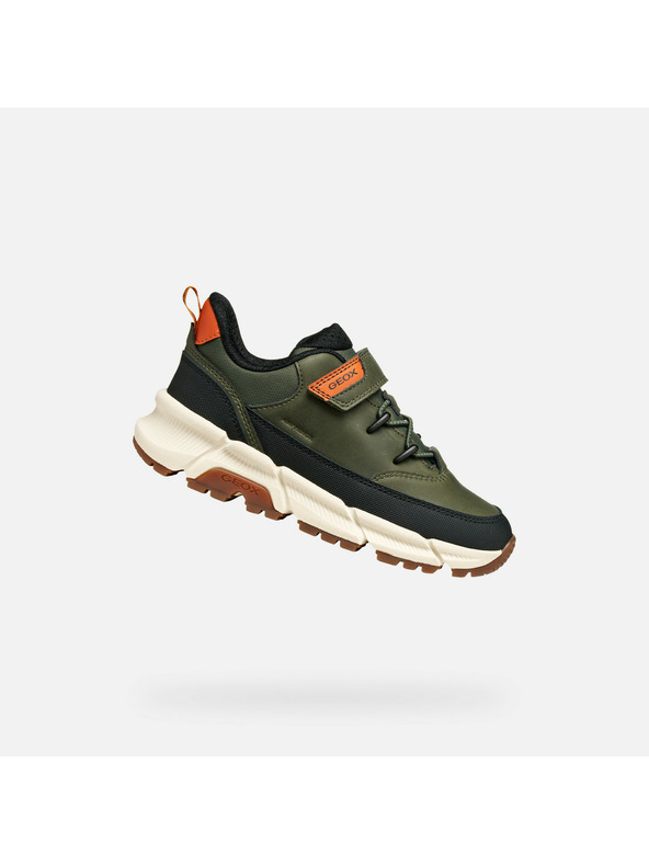 Geox Khaki chlapčenské tenisky Geox Flexyper Plus