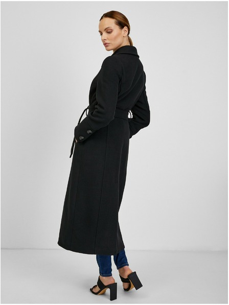 Orsay Čierny dámsky zimný kabát s vlnou ORSAY