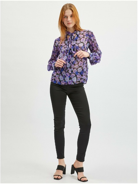Orsay Fialová dámska kvetovaná blúzka ORSAY