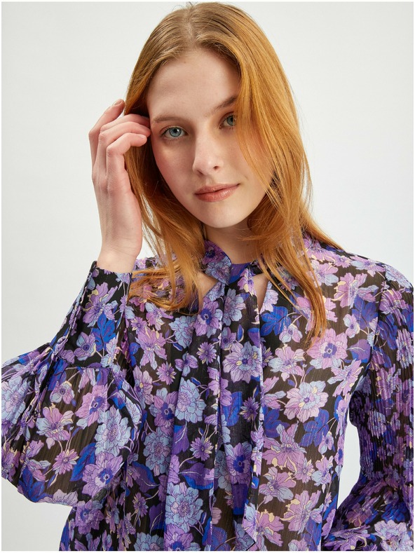 Orsay Fialová dámska kvetovaná blúzka ORSAY