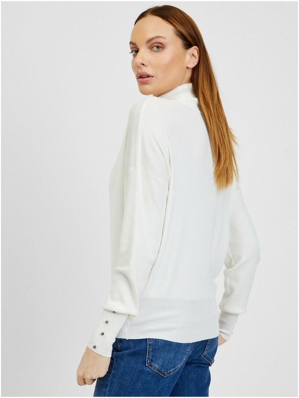Orsay Biely dámsky rebrovaný sveter ORSAY