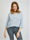 Orsay Svetlomodrá dámska vzorovaná blúzka ORSAY