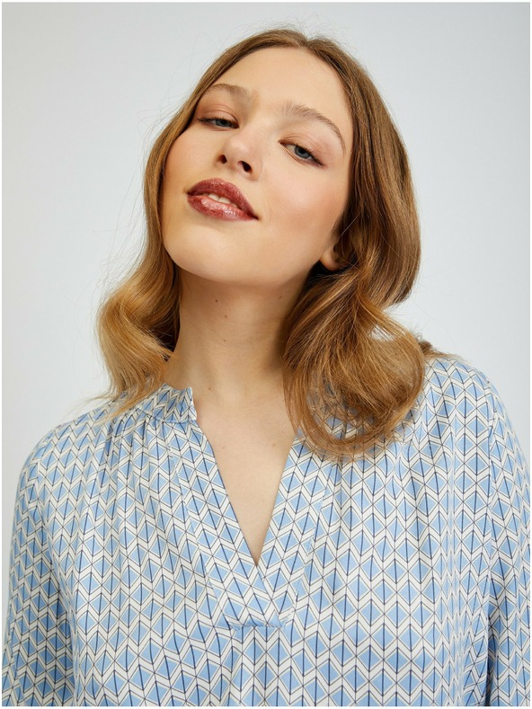 Orsay Svetlomodrá dámska vzorovaná blúzka ORSAY