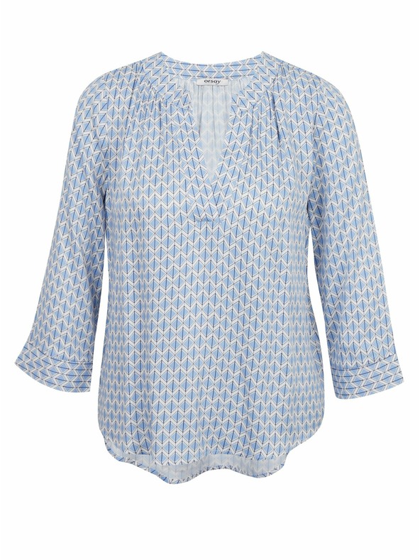 Orsay Svetlomodrá dámska vzorovaná blúzka ORSAY