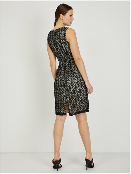 Orsay Béžovo-čierne dámske puzdrové šaty s opaskom ORSAY
