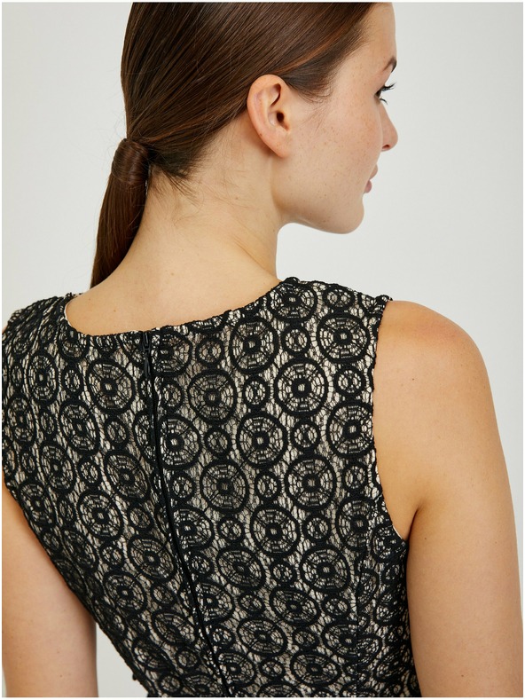 Orsay Béžovo-čierne dámske puzdrové šaty s opaskom ORSAY