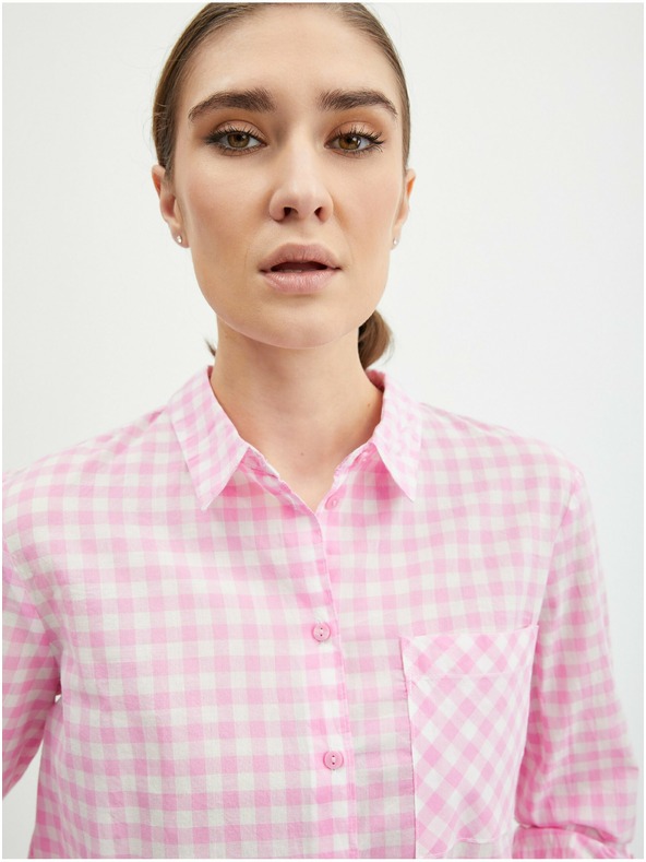 Orsay Svetloružová dámska kockovaná košeľa ORSAY