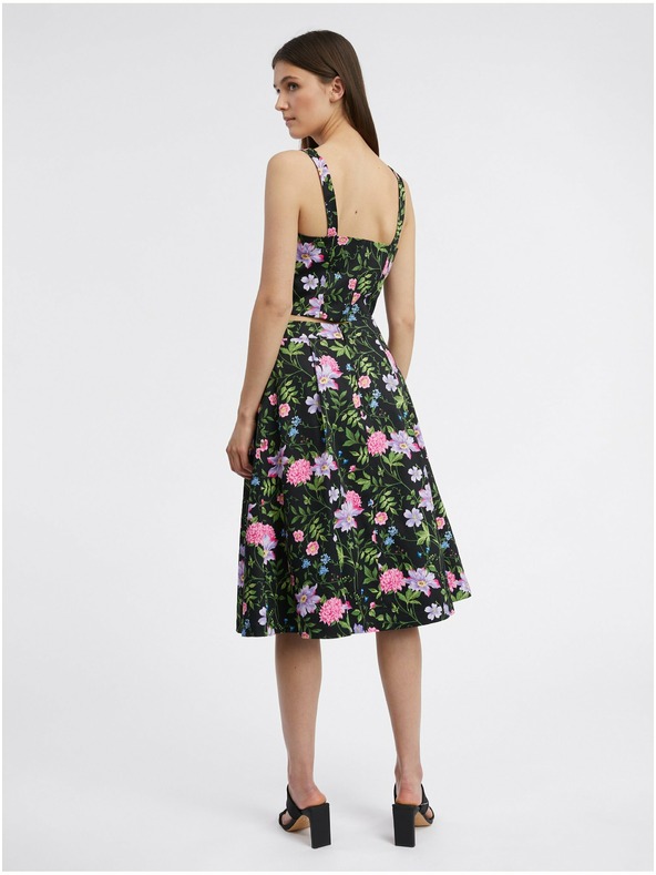 Orsay Čierna dámska kvetinová sukňa ORSAY