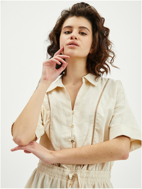 Orsay Béžový dámsky plátený overal ORSAY