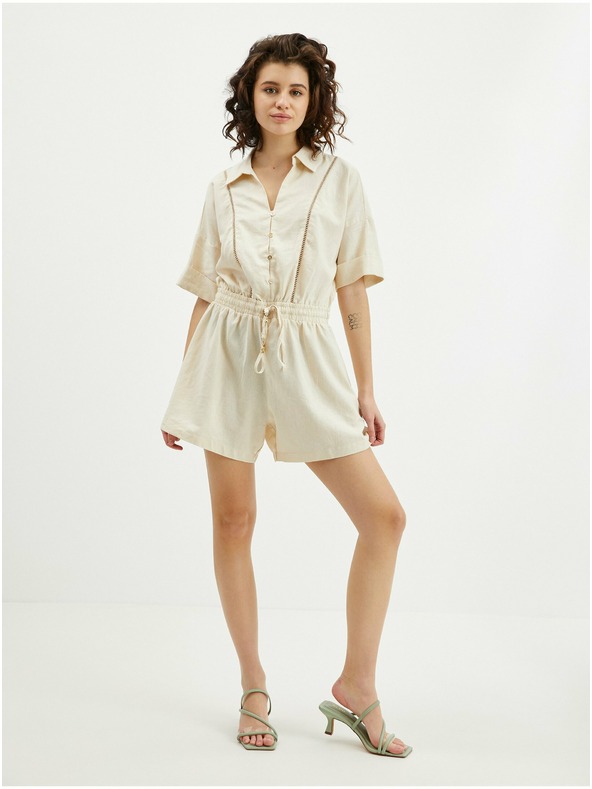 Orsay Béžový dámsky plátený overal ORSAY