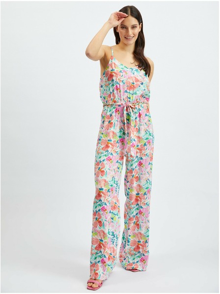 Orsay Ružovo-krémový dámsky kvetinový overal ORSAY