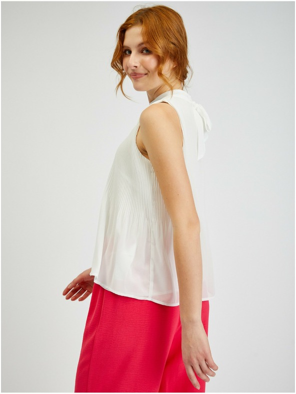 Orsay Biela dámska plisovaná blúzka ORSAY