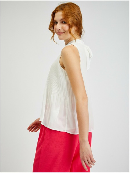 Orsay Biela dámska plisovaná blúzka ORSAY