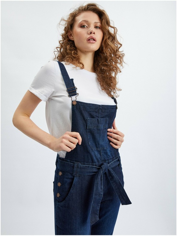 Orsay Tmavomodré dámske skinny fit džínsy s lakom ORSAY