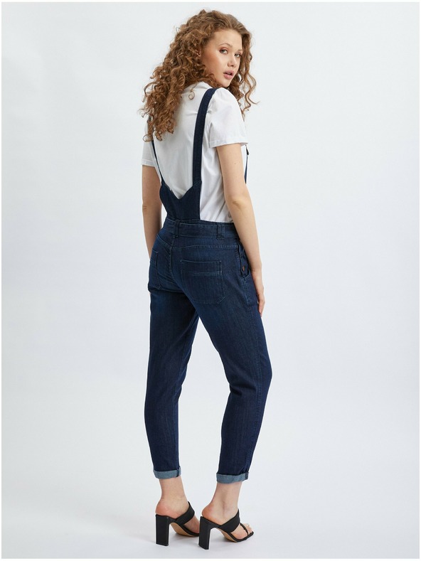 Orsay Tmavomodré dámske skinny fit džínsy s lakom ORSAY