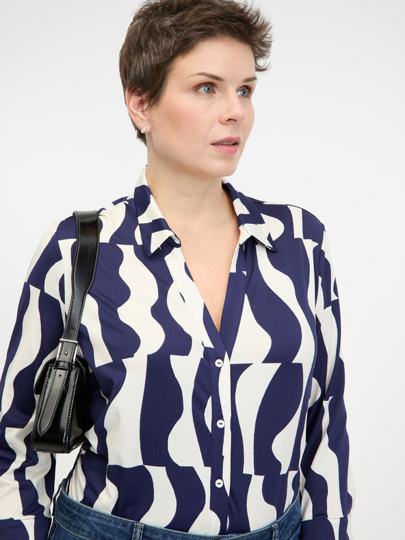 Orsay Tmavomodrá dámska blúzka s golierom ORSAY