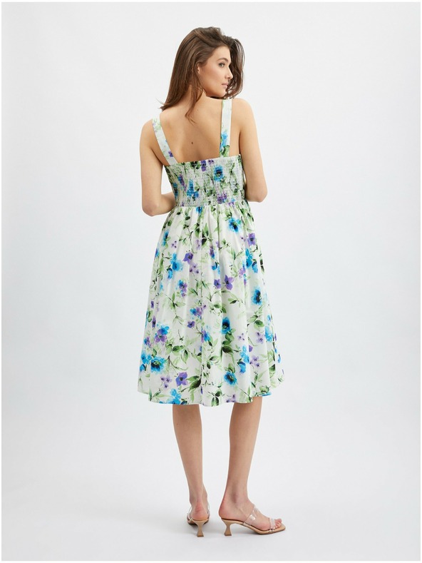 Orsay Modré a krémové dámske kvetinové šaty ORSAY