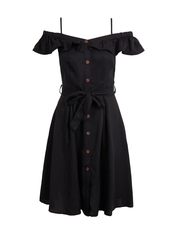 Orsay Čierne dámske šaty s plátnom ORSAY