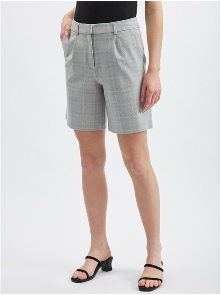Orsay Svetlošedé dámske kockované šortky ORSAY