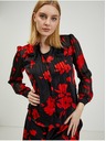 Orsay Červeno-čierna dámska kvetovaná blúzka ORSAY