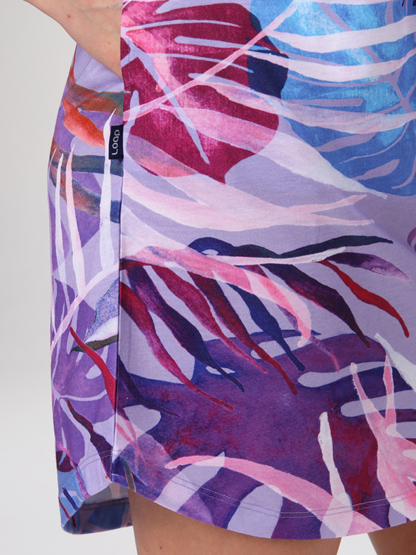 Loap Modrofialové dámske vzorované šaty LOAP Anuma