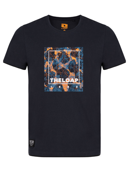 Loap Tmavomodré pánske tričko s potlačou LOAP BOHOUS