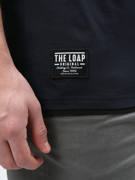 Loap Tmavomodré pánske tričko s potlačou LOAP BOHOUS