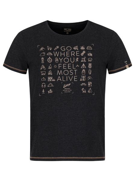 Loap Čierne pánske vzorované tričko LOAP Alexus