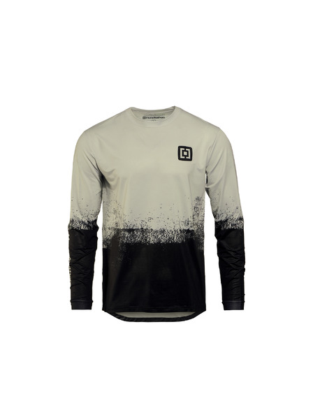 Horsefeathers Cyklistický dres Quantum LS - strieborná breza/čierna HORSEFEATHERS