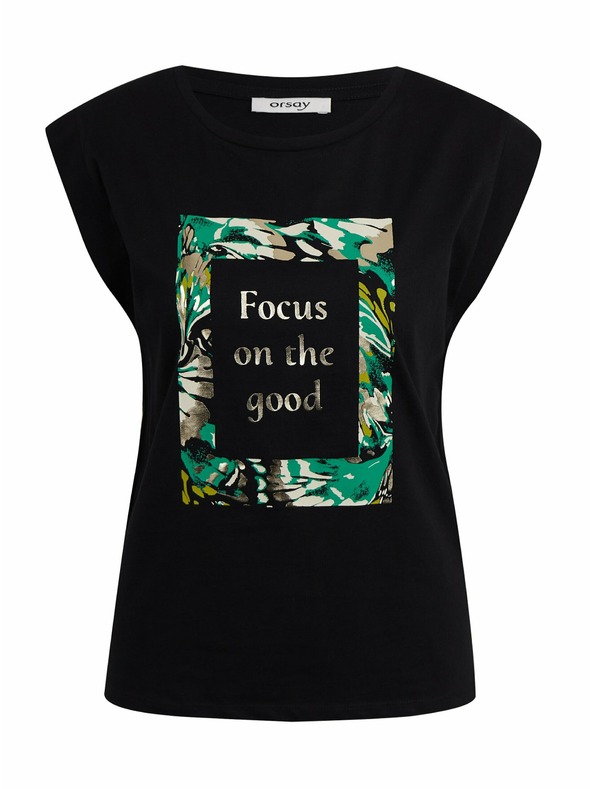 Orsay Čierne dámske polo tričko ORSAY