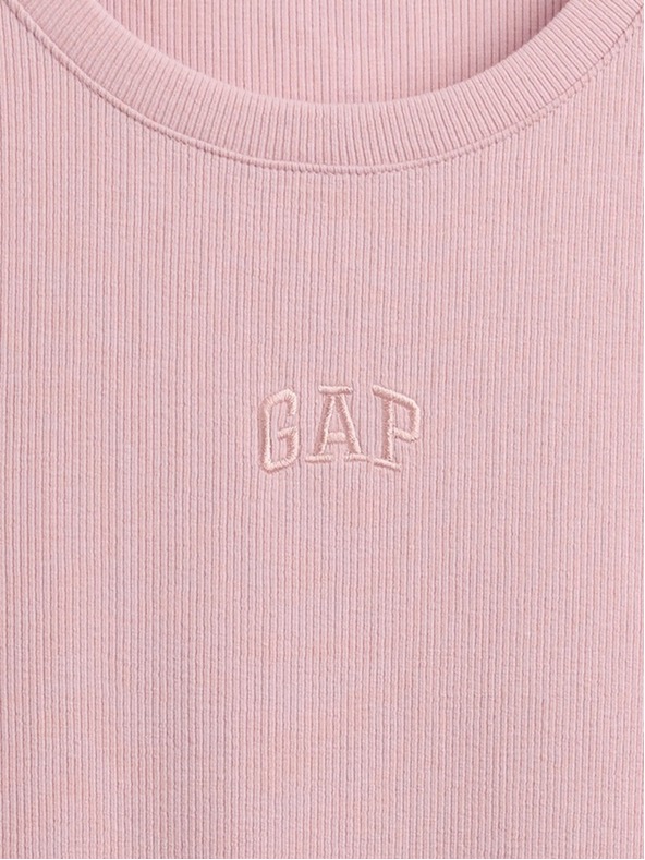 GAP Rebrované crop tričko s logom GAP