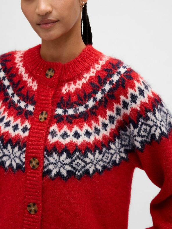 GAP Oversize kardigan Fair Isle s prímesou vlny GAP