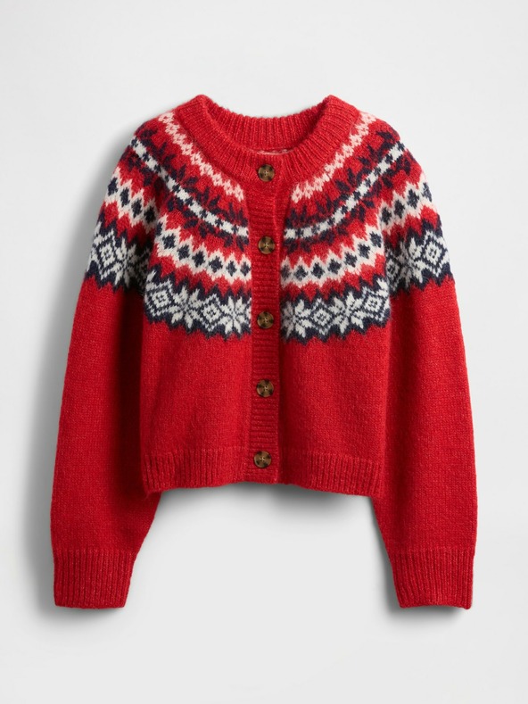 GAP Oversize kardigan Fair Isle s prímesou vlny GAP