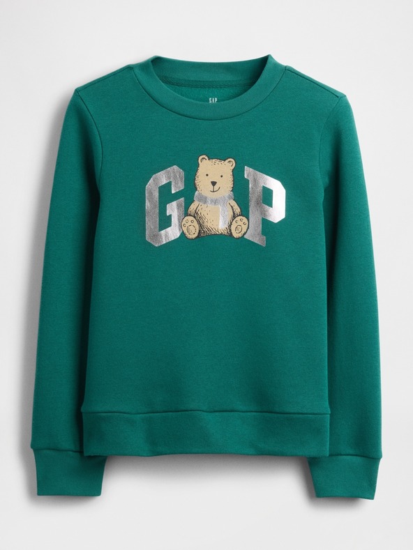 GAP Detská mikina s logom a fleece GAP