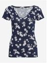 Orsay Tmavmodrré kvetované tričko ORSAY
