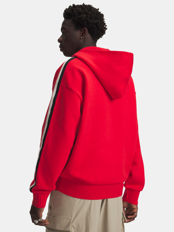 Under Armour Pánska mikina Under Armour UA Icon Heavy Rib FZ-RED