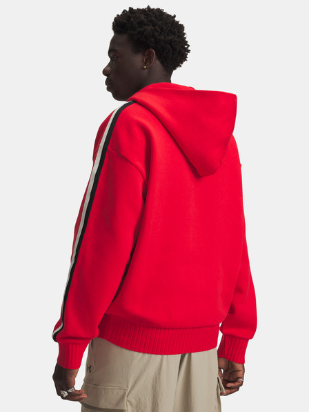 Under Armour Pánska mikina Under Armour UA Icon Heavy Rib FZ-RED