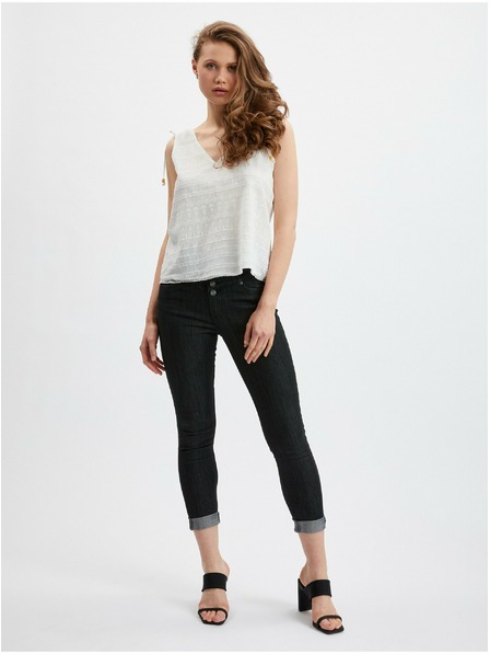 Orsay Biela dámska čipkovaná blúzka ORSAY