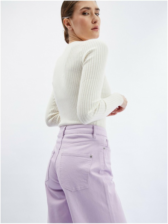 Orsay Svetlofialové dámske džínsy rozšíreného strihu ORSAY